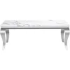 47 Inch Coffee Table, Faux Marble Coffee Tables, Rectangular Living Room Tables, Elegant Side Table with Stainless Steel 6