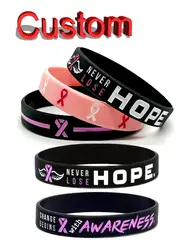 Personalized Silicone Wristbands with Custom Logo and Text (GRAY)