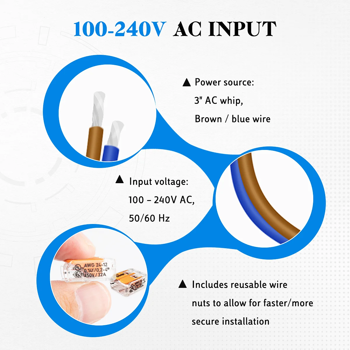 AC to USB-C Charger for Flush Wall-mounted Tablets 240V AC Convert to 5V/9V/12V/15V/20V with 30W Output for iPad Samsung Tab