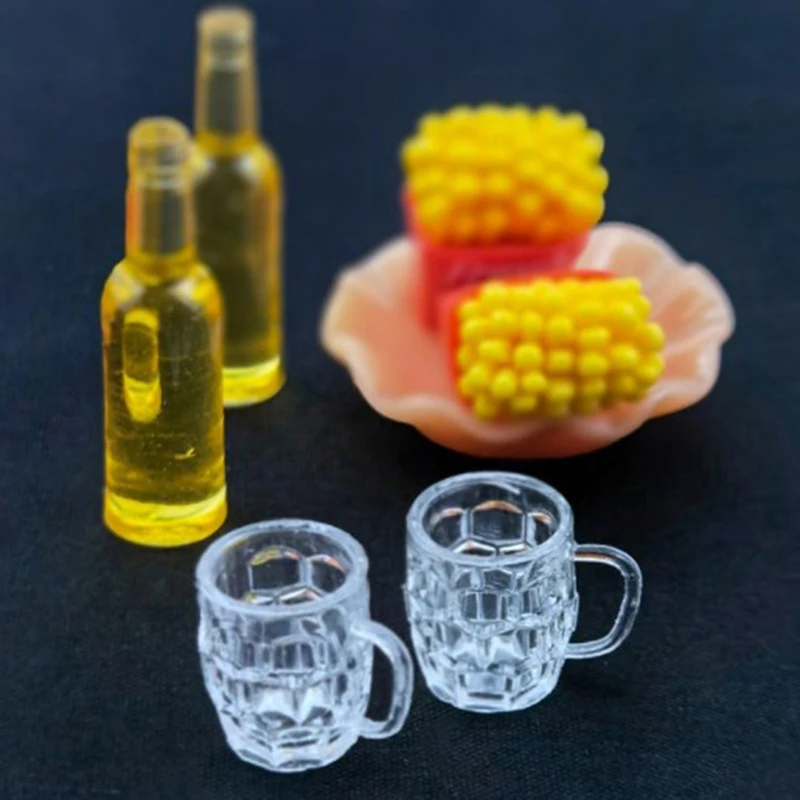 

1pc Mini 1/12 Dollhouse Beer Cup Simulation Furniture Wine Glass Goblet for Doll House Decoration Accessories