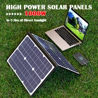Kit de panneau solaire portable pliable de 1000W, chargeur solaire monocristallin avec accessoires complets pour le camping, les camping-cars et l'alimentation hors réseau. 5