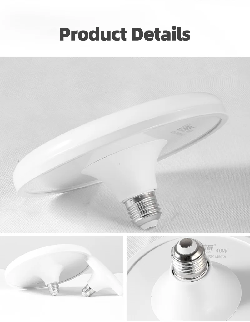 Description Picture 3 of itemHight Brightness Led Bulbs E27 UFO Led Bulb For Bedroom Dinning Room Cold White 15W 20W 30W 40W 50W 60W Led Light Bulbs 220V
