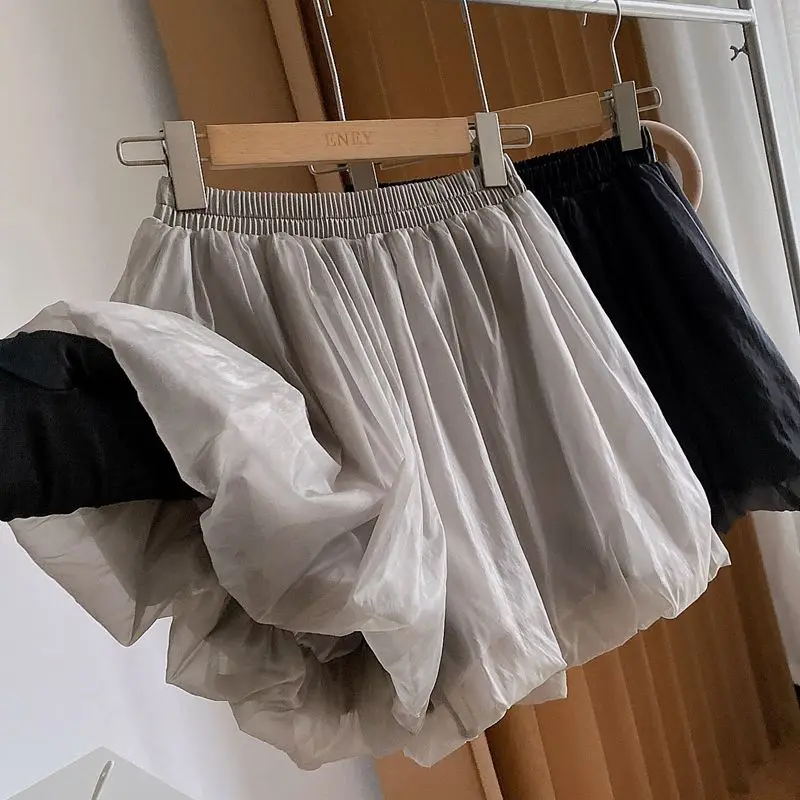 2026 New Summer Women's High Waist 3D Bubble Skort Chiffon A-line Wide Leg Puffy Shorts Casual Versatile Loose Fit Skirt Pants