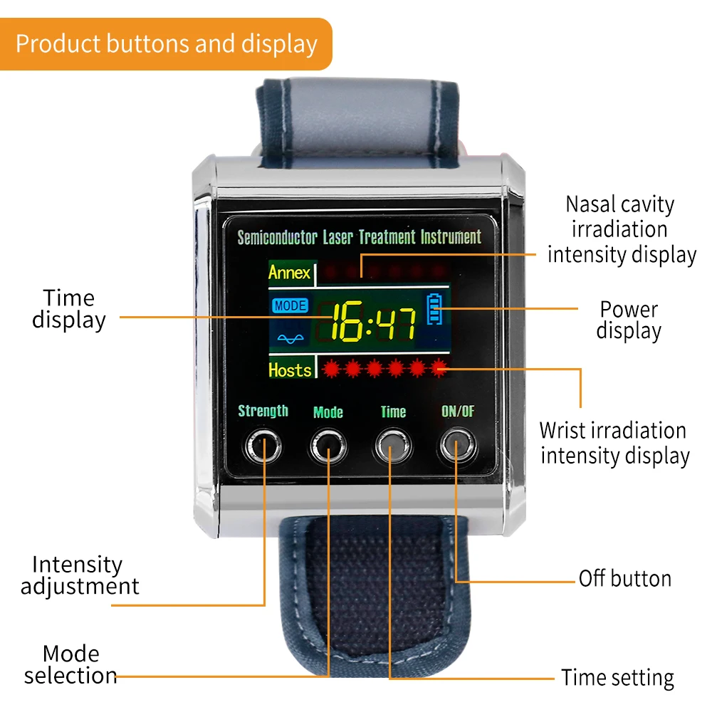 650nm Laser Therapy Watch Hypertension Physiotherapy Laser Therapy Semiconductor Treatment Instrument