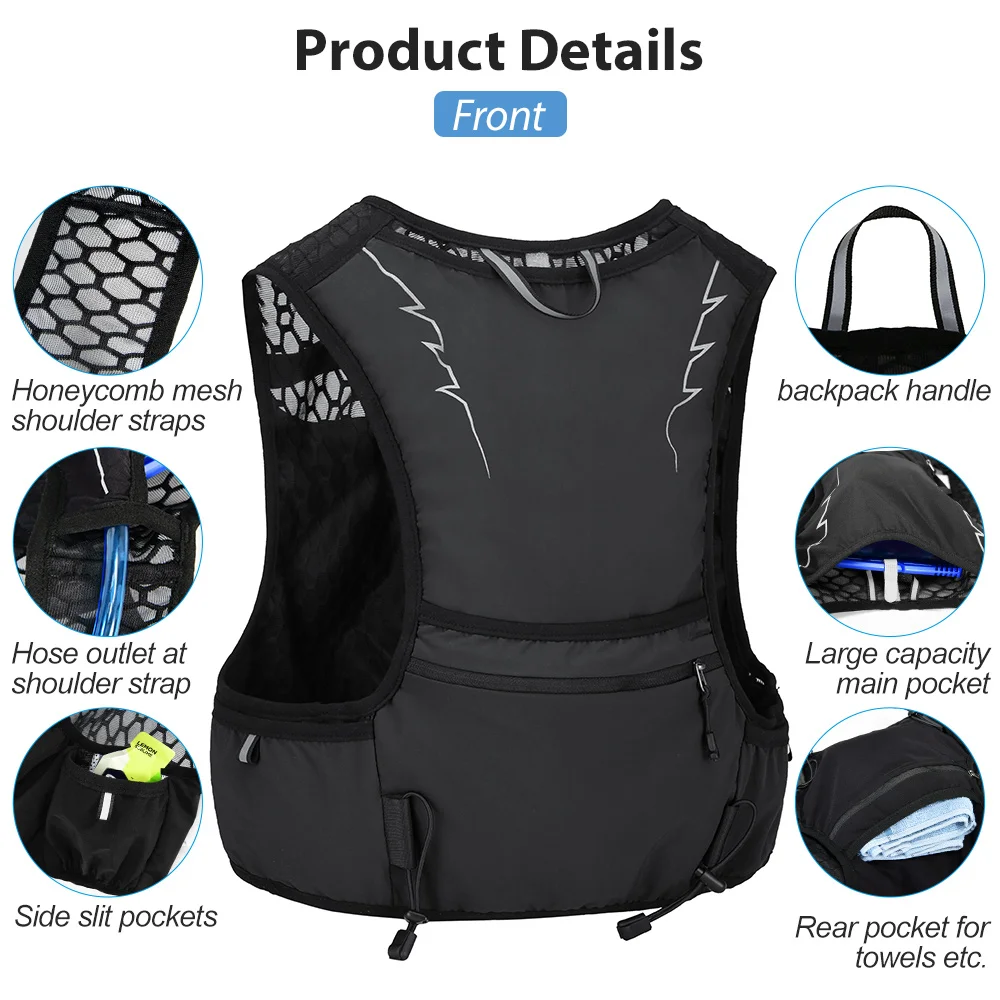 Running Hydration Vest NEWBOLER 10L Lightweight Backpack Bicycle Marathon Hiking Ultra-light Portable