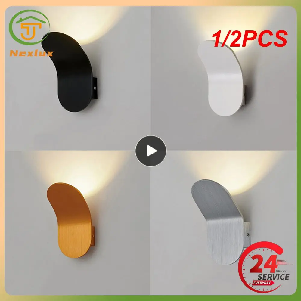 

1/2PCS 7W LED Indoor Wall Lamp Bedroom Living Room Bedside Lamp Modern Home Lighting Balcony Corridor Wall Light Decorate Sconce
