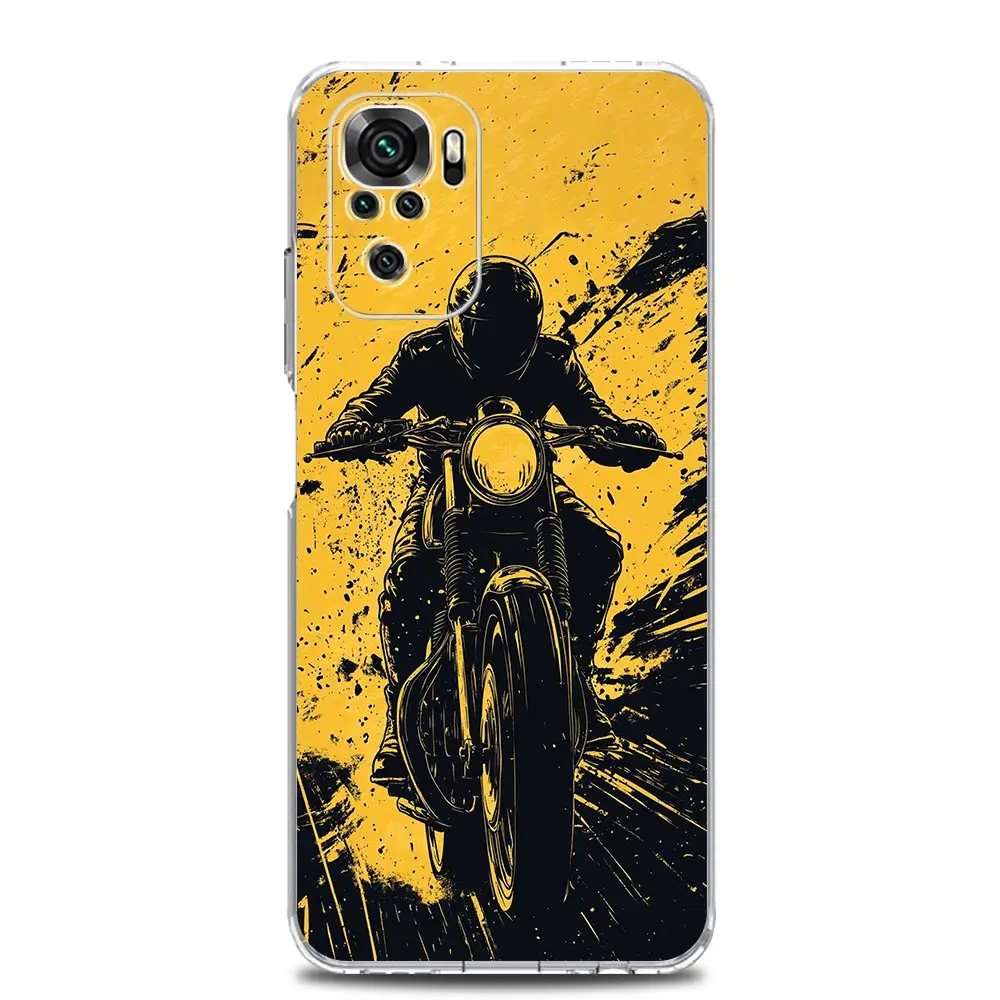 Clear Soft TPU Motorcycle Design Phone Case