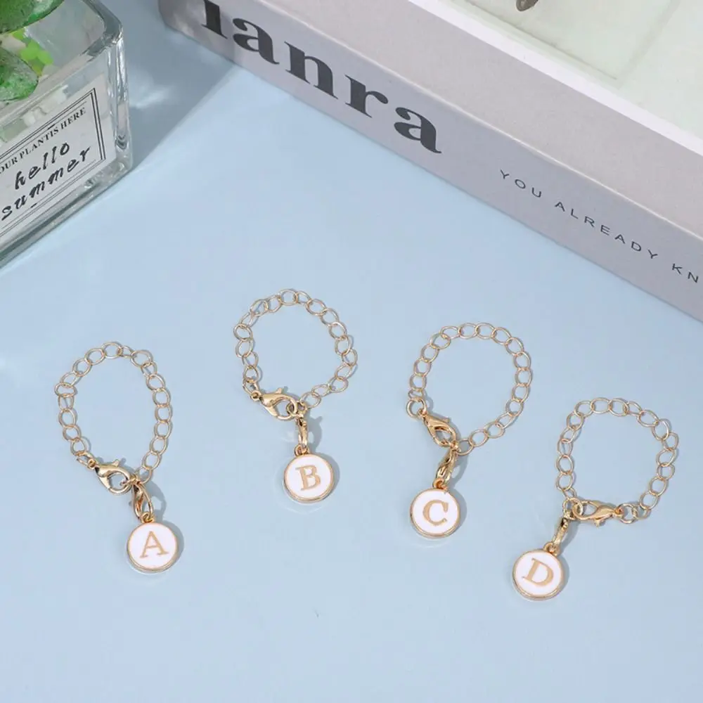

White/Black Letter Charm for Cup Hanging Initial Name Water Cup Handle Chain Personalized with Buckle