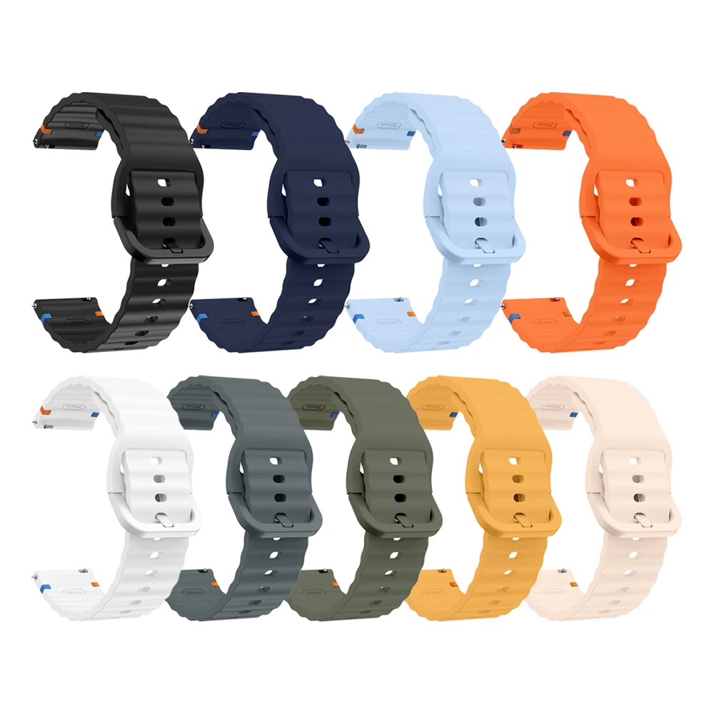 Premium Silicone Watch Band - 20mm/22mm Adjustable Strap, Universal Fit