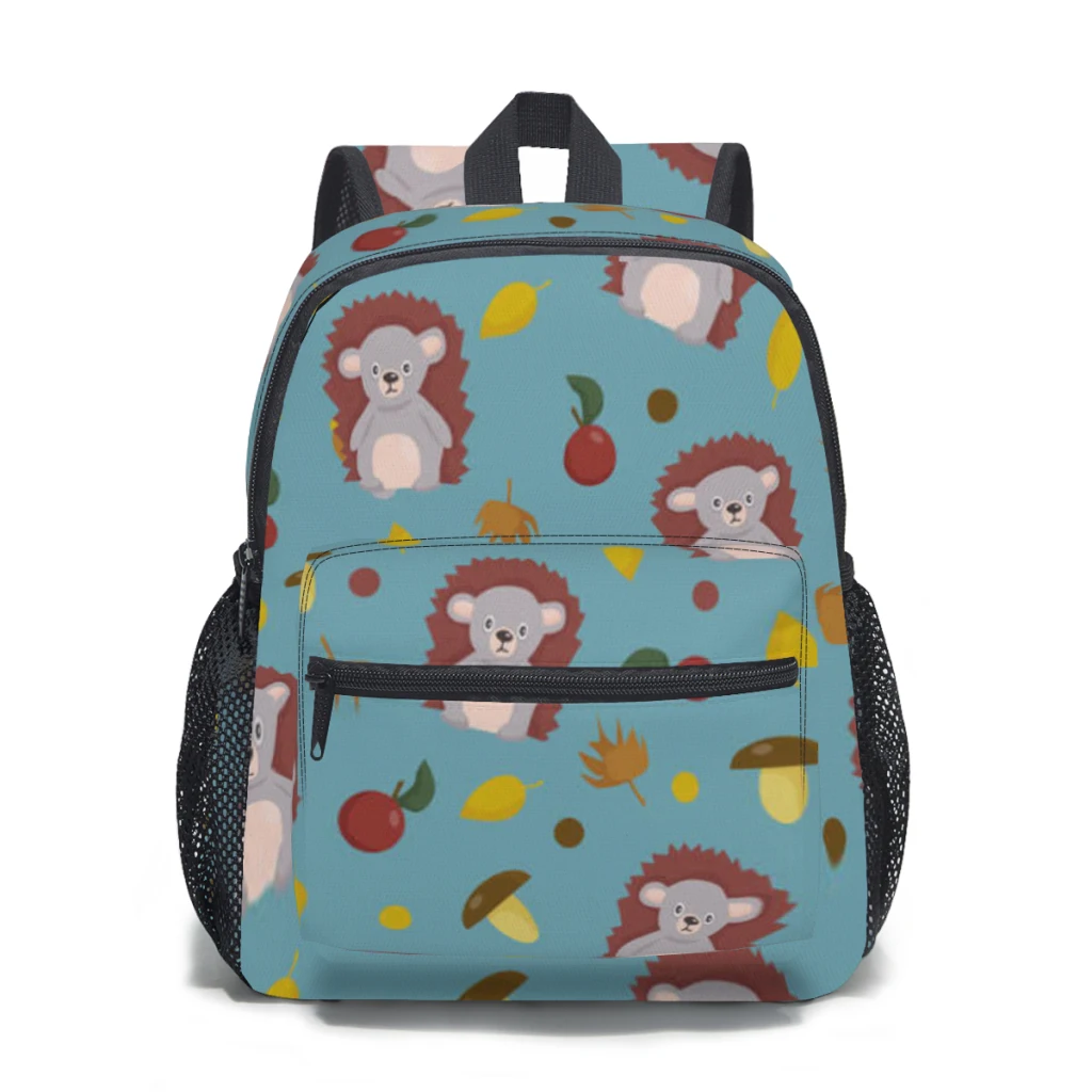 

Cute hedgehog with botanical elements Kids School Backpack Child Schoolbag Bookbag Primary Student Bag for Girls Boys