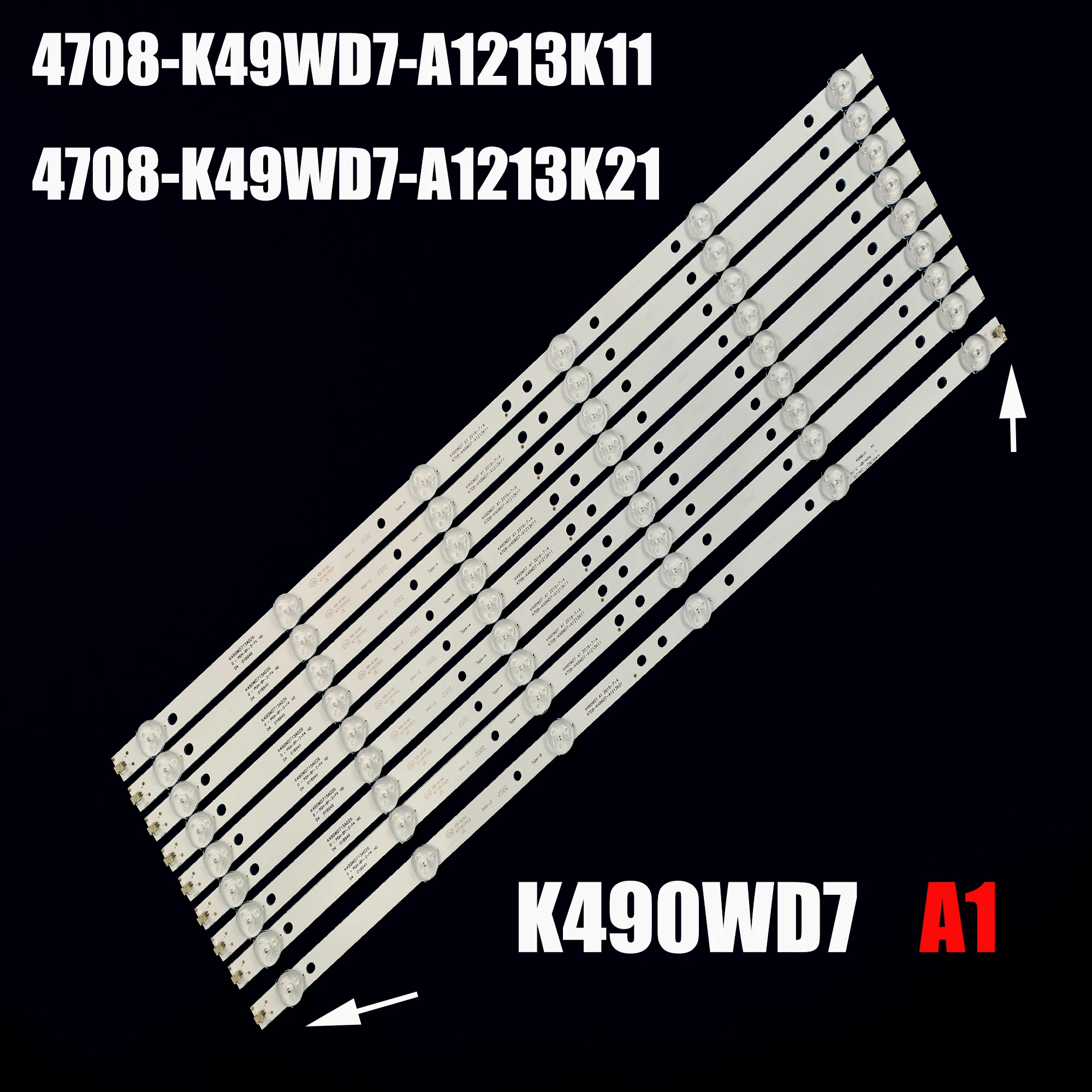

Светодиодная лента подсветки для K490WD7 A1 49PUF6031/T3 49PFF5455/T3 49PFL3445/T3 49PFF5250 4708-K49WD7-A1213K21 A1213K11 K490WD0715C052