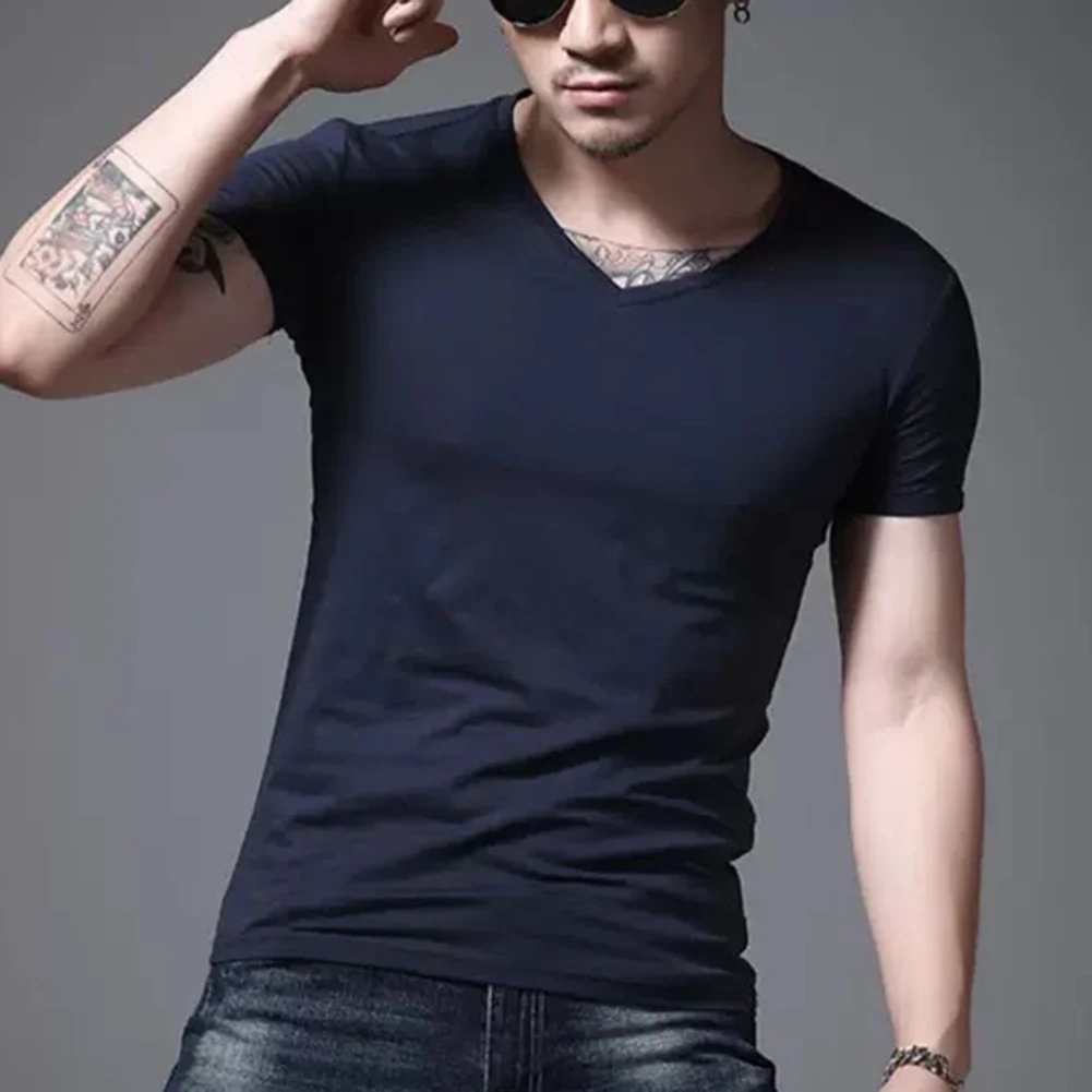 Description Picture 2 of itemVest T-shirt Tank Tops Daily Street Fitness Gym Casual Mens No Elasticity Retro Short Sleeve Simple Slim Fit Male