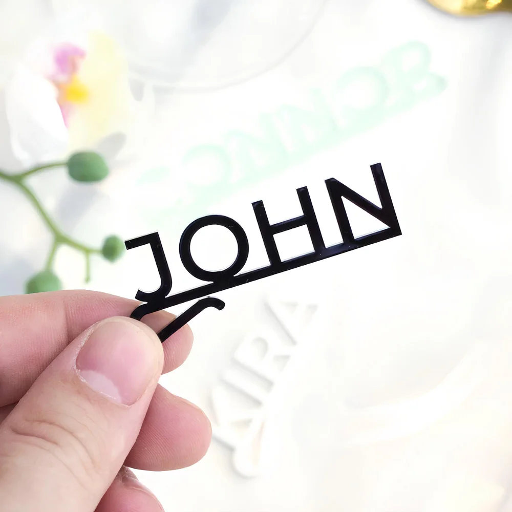 Acrylic Name Place Cards, Wedding Wine Charms, Personalized Glass Charms, Cocktail Champagne Drink Tags, 5 Pcs, 10 Pcs, 50Pcs