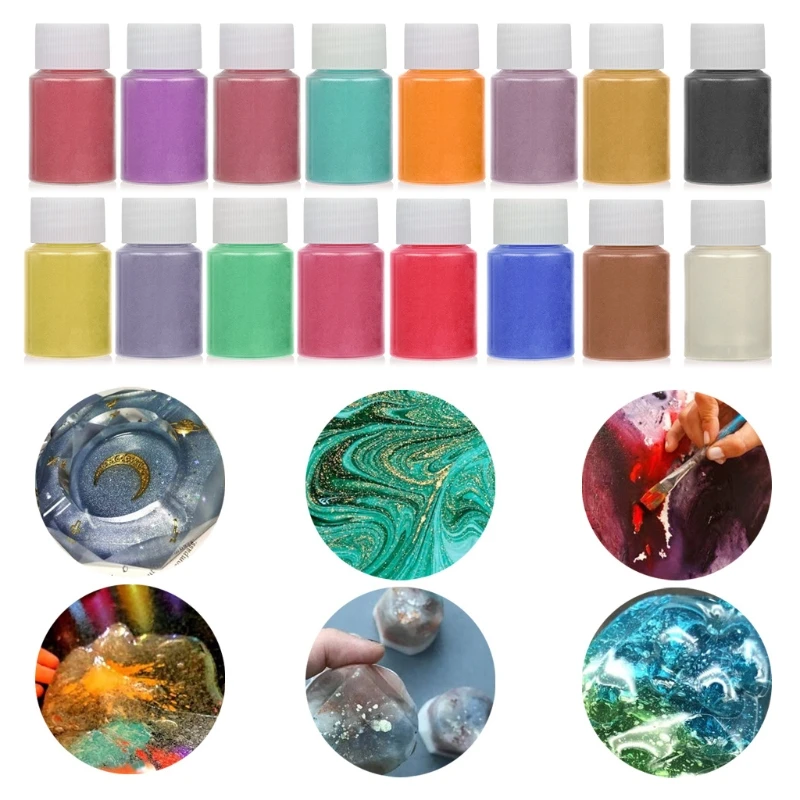 DIY Jewelry Epoxy Resin Dye Pearl Pigment Bath Soap Making Dyes Pigment 97QE