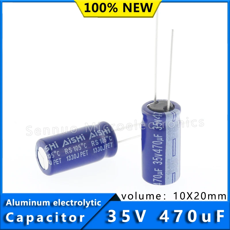 

10Pcs 35V 470UF 10*20 10x20mm Aluminum Electrolytic Capacitors 470uf 35V High Frequency Low Resistance Electrolytic Capacitors