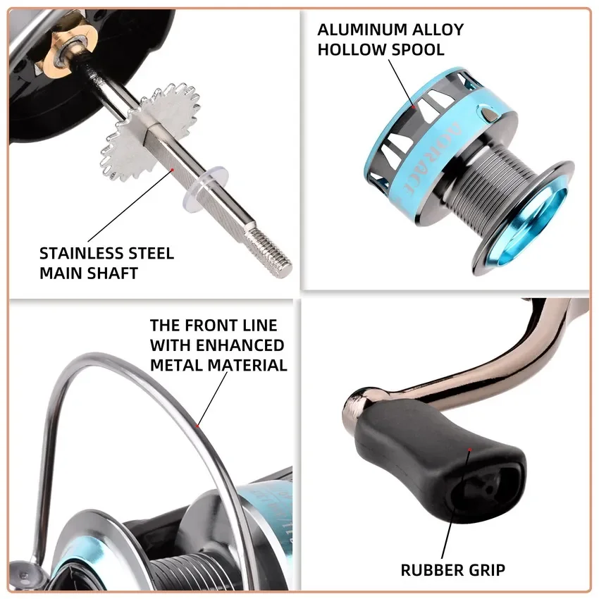 Metal Spool Spinning Fishing Reel AC1000-6000 Series Fishing Wheel Reels 5.2:1 Tackle Pesca Carrete Carp Reel Feeder