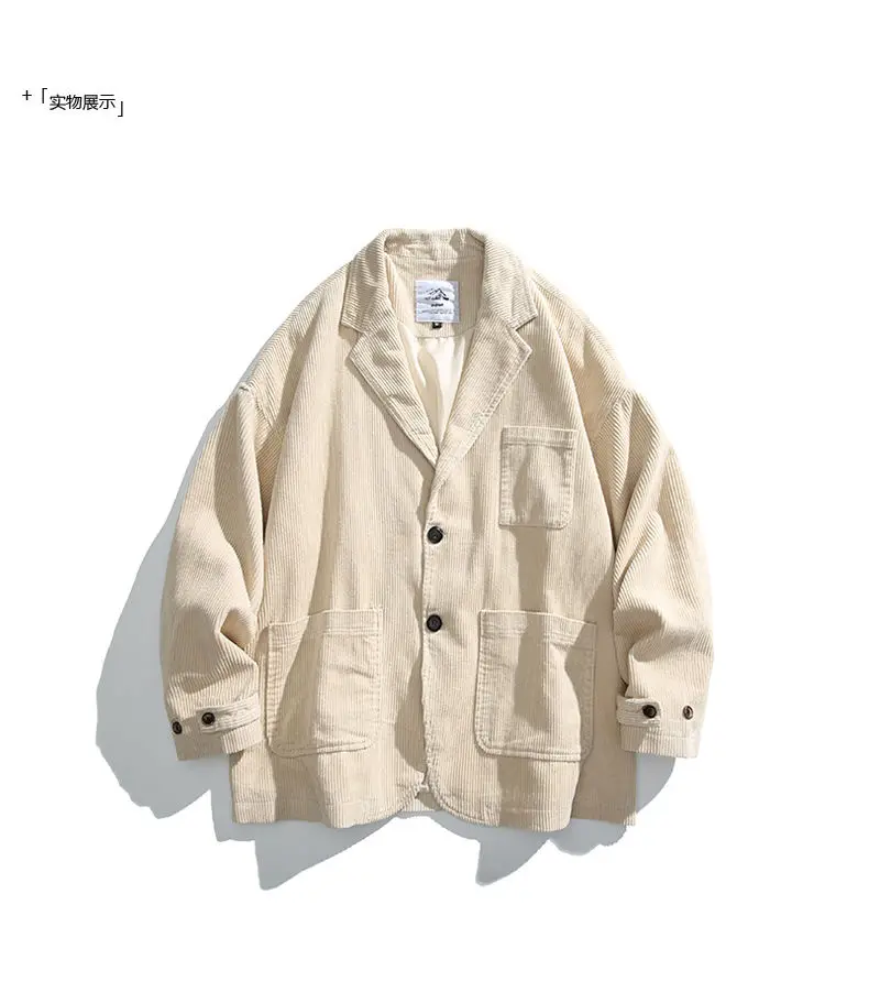 Blazer Cord Mantel Oversize Cord Jacke Blazer Männer Japanischen
