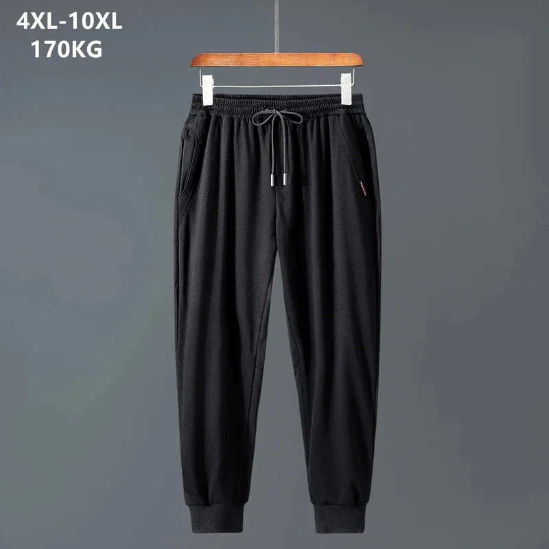 

170KG 10XL Men Plus Size Sweatpants 8XL 9XL Sport Joggers 7XL Streetwear Black Autumn High Waist Loose Ankle Length Sweat Pants