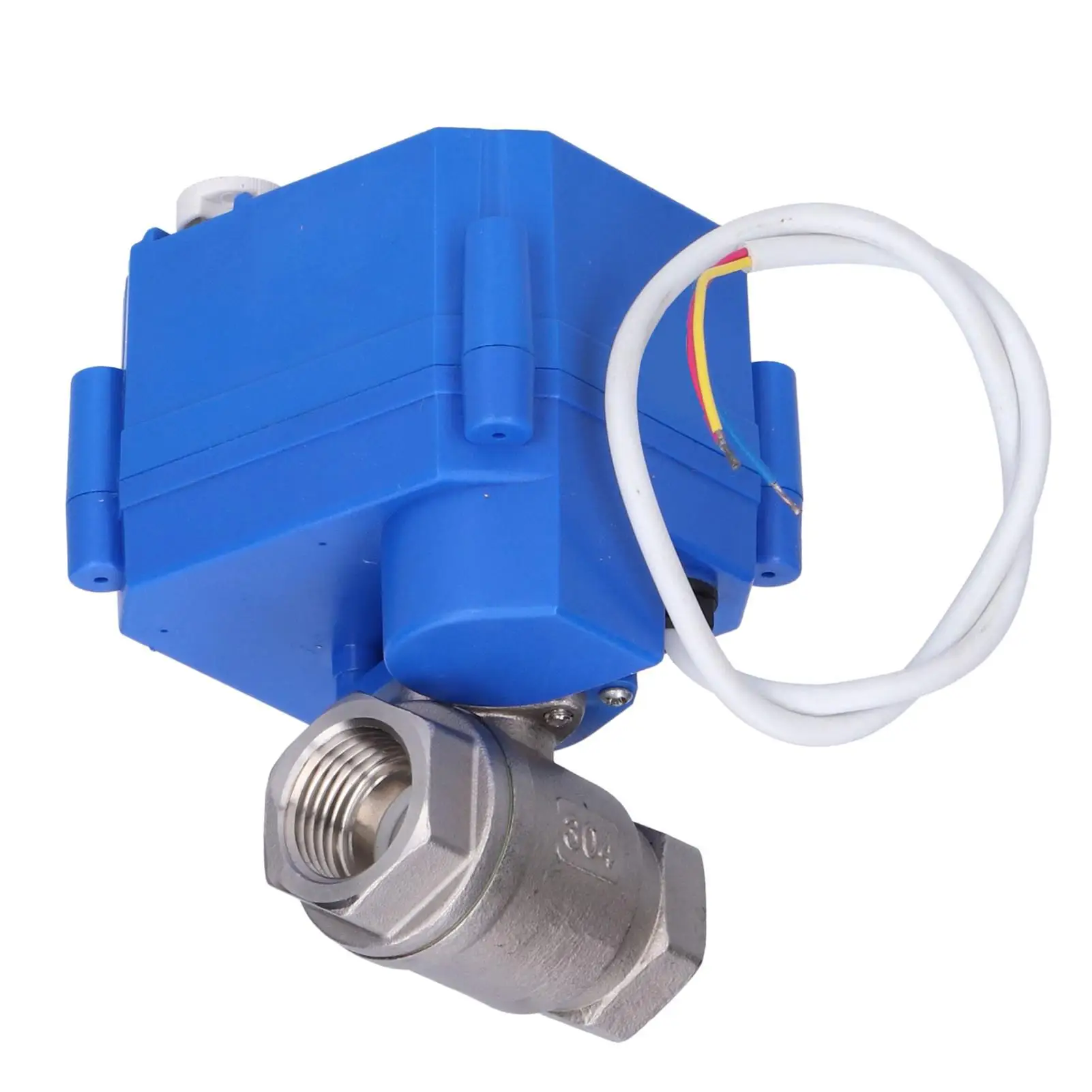 DC12V Mini Stainless Steel Motorized Ball Valve DN15 Straight Through Hydraulic Fitting