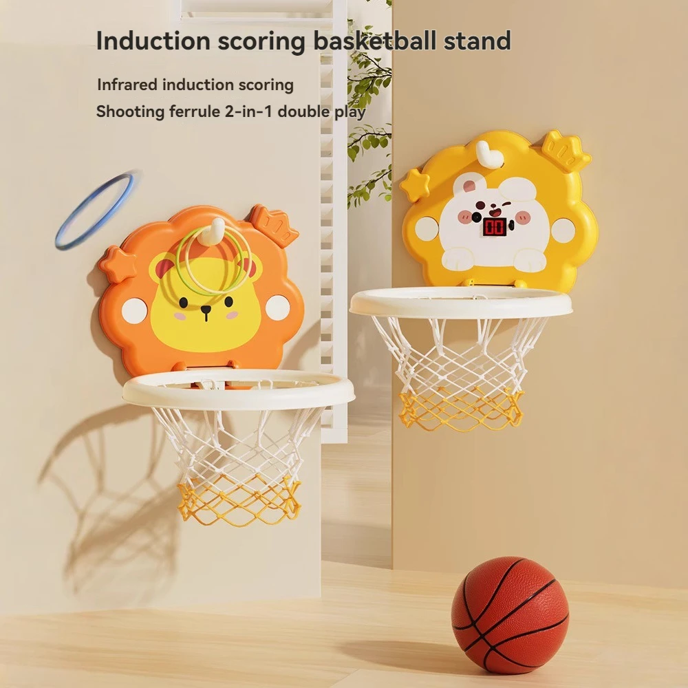 Hanging Children Basketball Hoop with Ball Pump Outdoor Indoor Sports Goal Play Game Suction Cup Adhesive Wall Stand Boys Gifts