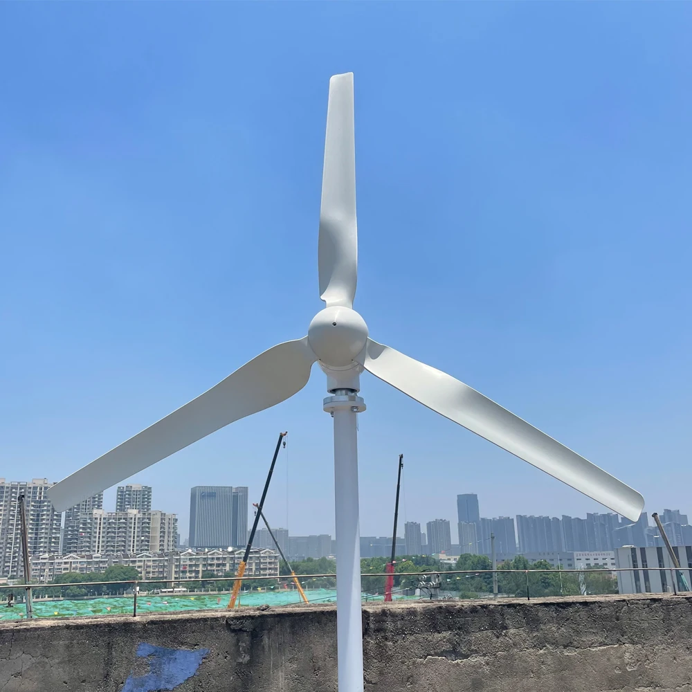 4KW 12V 24V 48V Efficient Wind Turbine Generator CE Roof Mount Residential Home Use Windmill