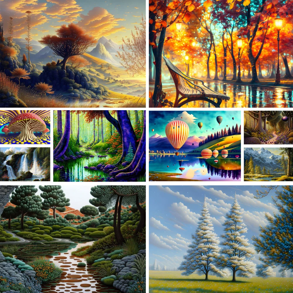 Fantasy Nature Landscape Painting Diamond Cross Stitch Kit Outdoor Decor Wall Decor Hobby Children's Gift Dropshipping Wholesale