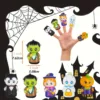 Halloween Finger Puppets Ghost Vampire Witch Pumpkin Frankenstein Characters Finger Puppets Set for Party Favors Pretend Play 2