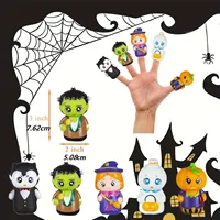 Halloween Finger Puppets Ghost Vampire Witch Pumpkin Frankenstein Characters Finger Puppets Set for Party Favors Pretend Play 2