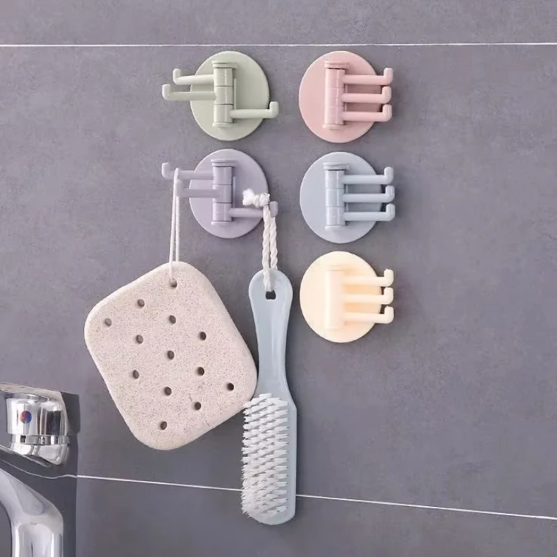 Seamless Adhesive Hook Rotatable Strong Bearing Stick Hook Kitchen Wall Hanger Bathroom Kitchen Supplies multifunctional hooks,heavy duty hooks,self adhesive wall hooks,self adhesive hooks,kitchen hook
