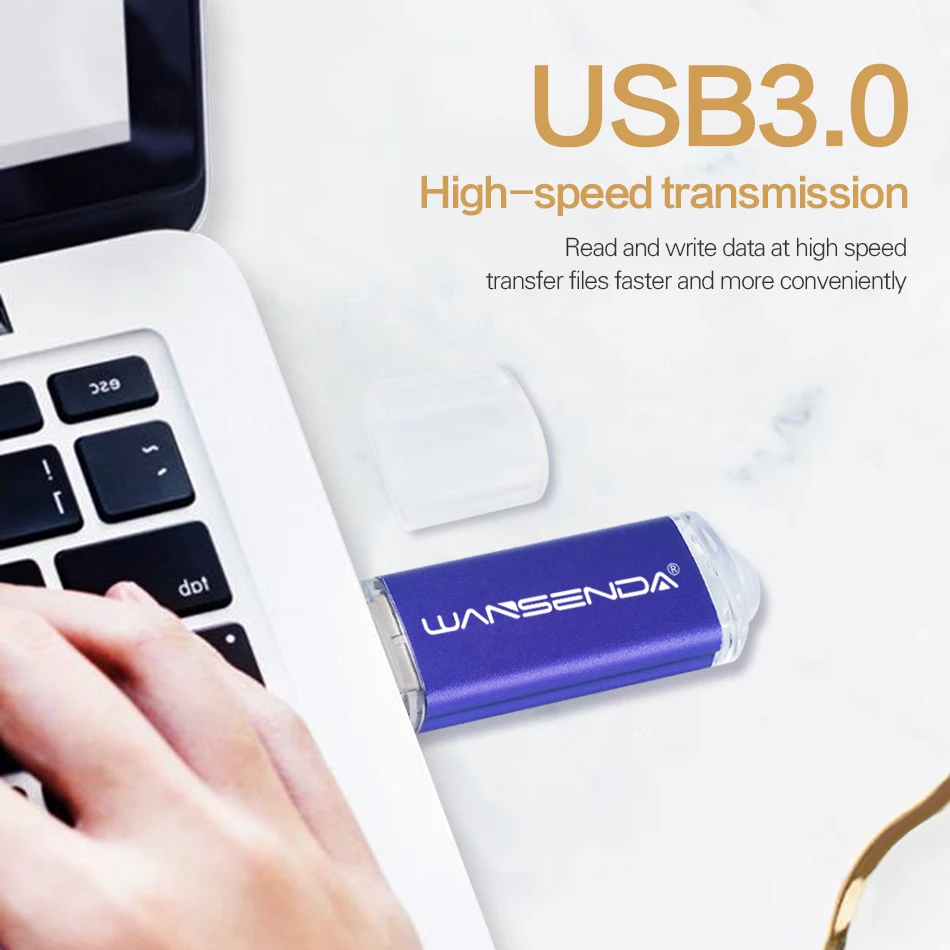 WANSENDA 미니 USB 3.0 플래시 드라이브, 펜 드라이브, 외부 저장 장치, USB 3.0 메모리 스틱, 32GB, 64GB, 256GB, 128GB, 16GB