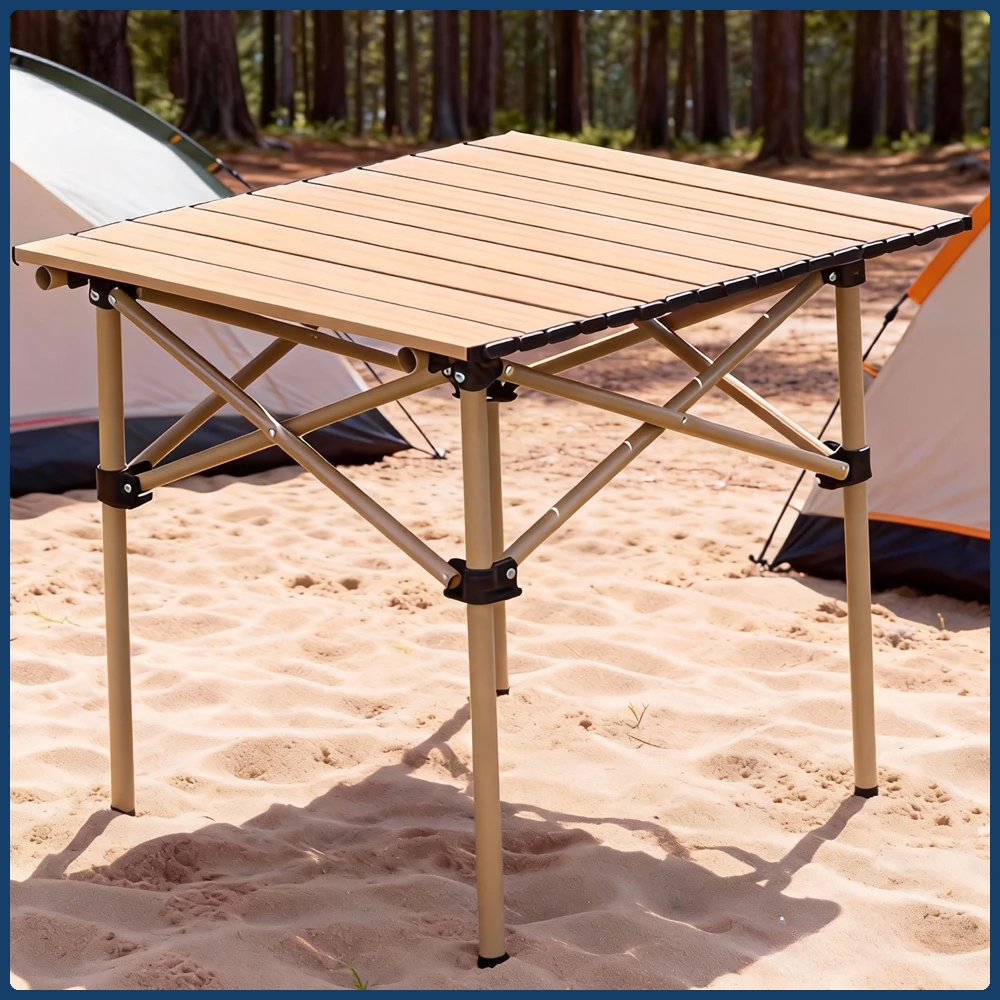 Portable Picnic Artifact Small Folding Steel Dining Table, Low Price, Available for Garden/School Camping for Travel Hiking BBQ