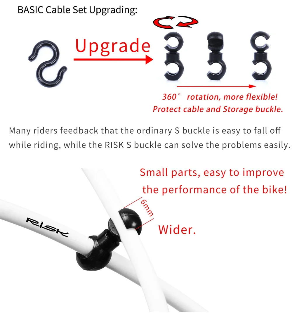 Description Picture 5 of itemRisk Bicycle Shift Gear Derailleur/Brake kits Wire Tube Line Hose Basic Brake/Shift Cable&Housing Group Sets For MTB Bike Road