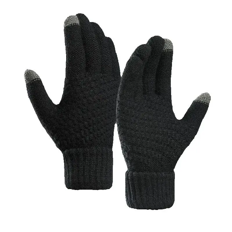 Winter Knitted Touch Screen Gloves Anti Slip Warm Gloves Thermal Windproof Men Women Cycling Hiking Running Sport Gloves