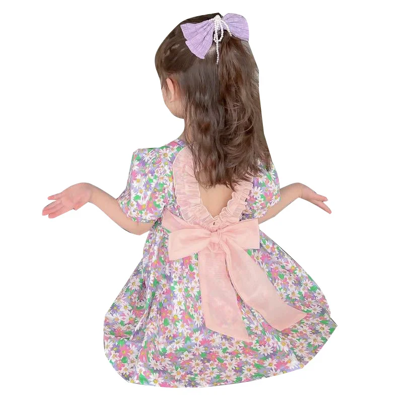 

Girls' Autumn Dress Fashionable Girls' Temperament Bubble Sleeve Princess Dress 2023 New Beauty Back Love Princess Dress