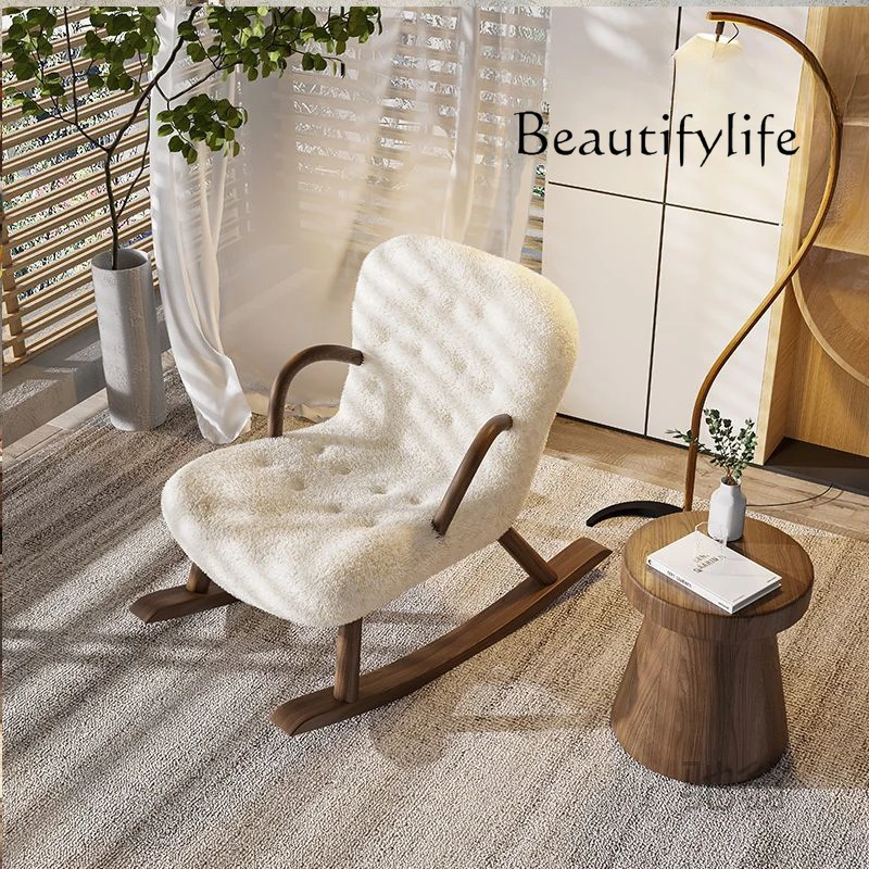 

Диван из овечьей шерсти для отдыха во французском кремовом стиле, одноместный диван-стул для спальни, гостиной