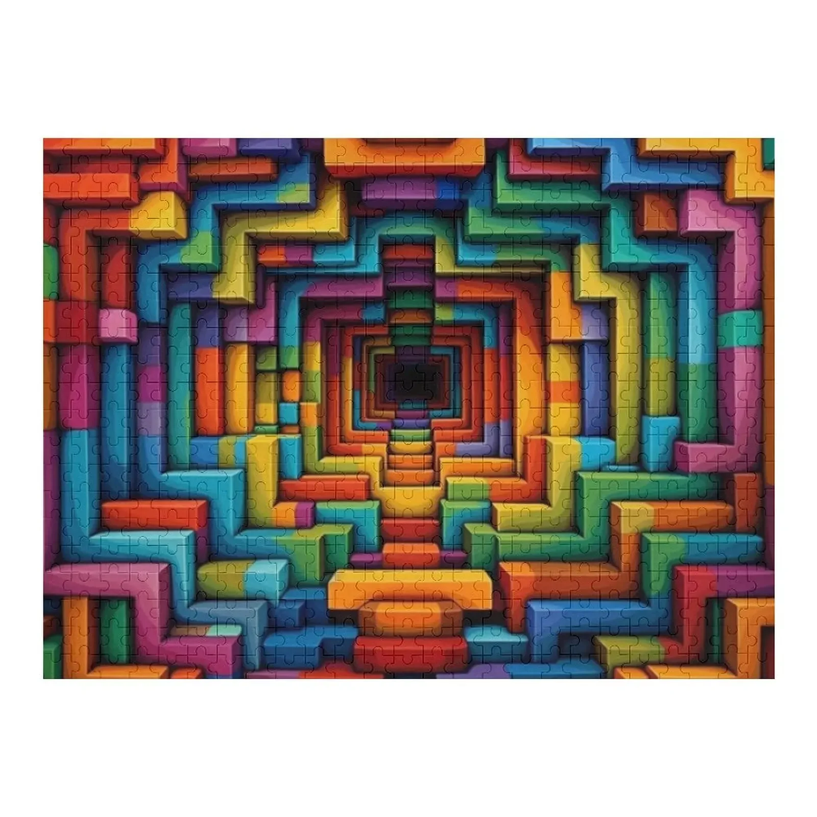 

Optical Illusion 3D Rainbow wormhole Jigsaw Puzzle Jigsaw Custom Photo Custom Customized Kids Gift Puzzle