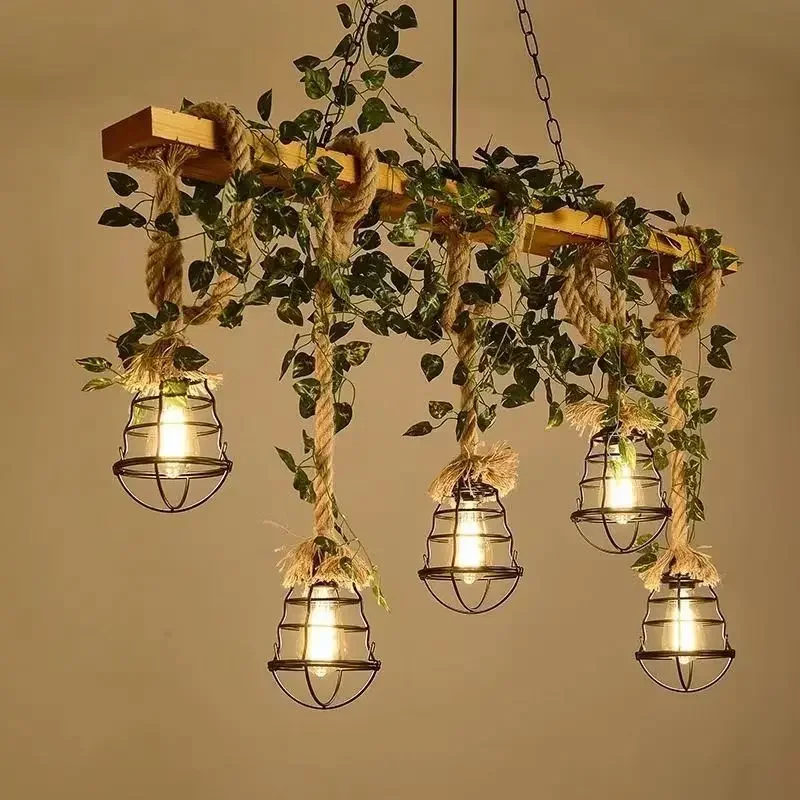FAIRY American Country Pendant Lamp Retro Creativity Plant Music Restaurant Cashier Counter Bar Cafe Milk Tea Shop Chandelier 5