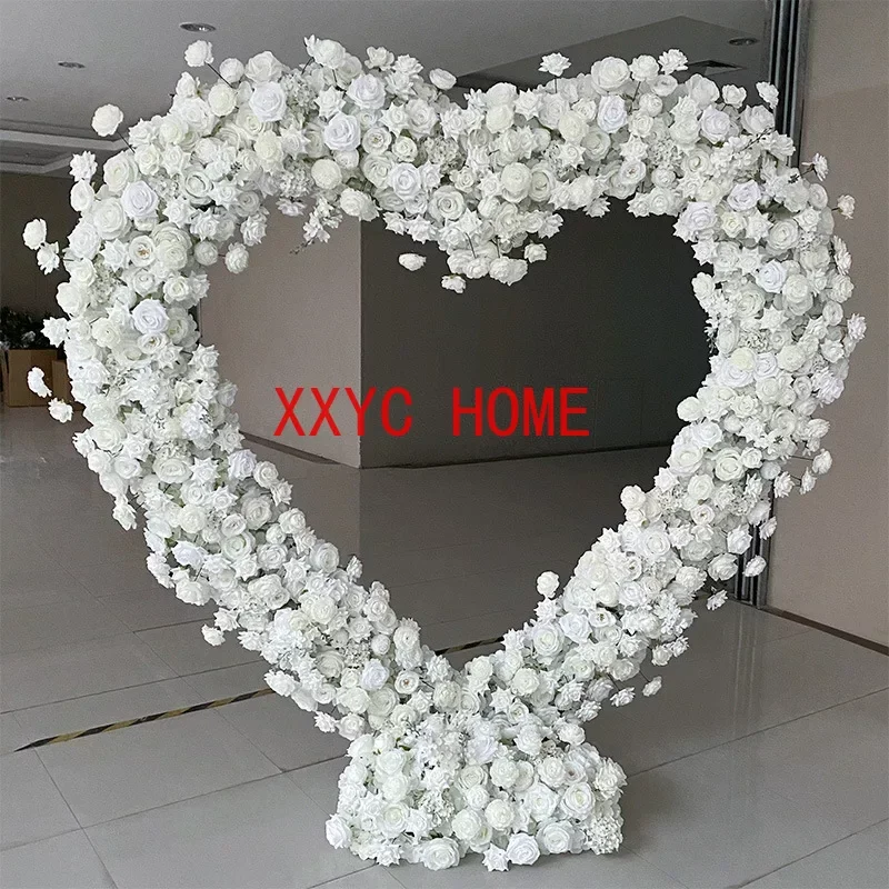 

with heart shaped arch frame wedding background decoration stand party arch stage flower stand