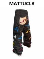 Women's Baggy Cargo Jeans Abi Y2k Japanese Streetwear Hip-pop Goblin Core Cyber Punk Denim Pants Grunge Designer Harajuku Cowboy