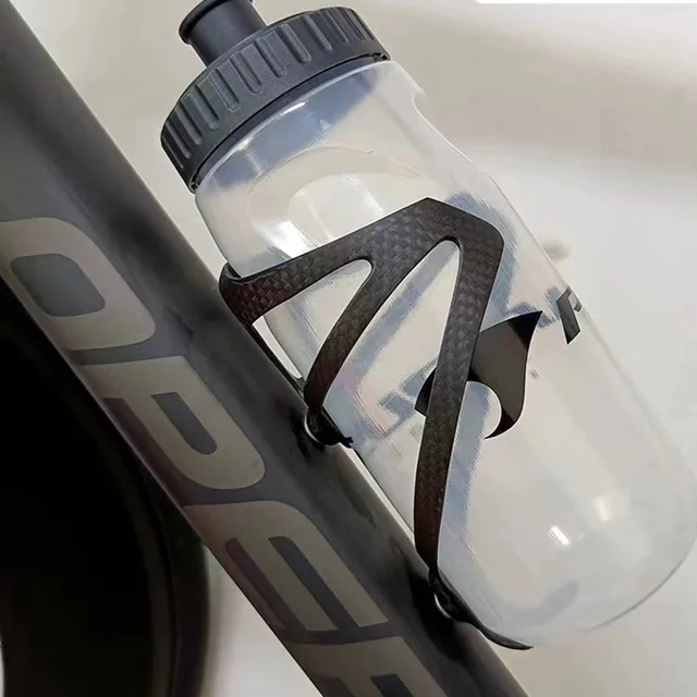 2PCS No Logo 3K Carbon Fiber Bicycle Water Bottle Cage MTB Road Bike Water Bottle Holder Cages, Matte Black, Weight (16±2g)