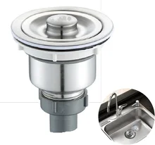 

304 Stainless Steel Kitchen Sink Drainer Filter Sink Strainer Sewer Bathroom 110mm Washer Kitchen Sink Strainers Head Plug