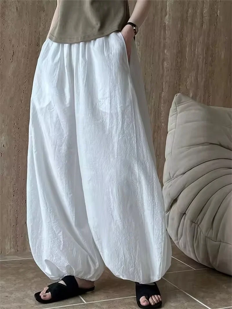 กางเกงผ้าฝ้าย แฟชั่นสบาย ขากว้าง ใส่ได้ทุกโอกาส