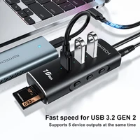 RSHTECH USB C Hub 10Gbps Data Transfer with SD/TF Card Readers Aluminum Multiport Adapter USB Spliter for Laptop Accessories 2