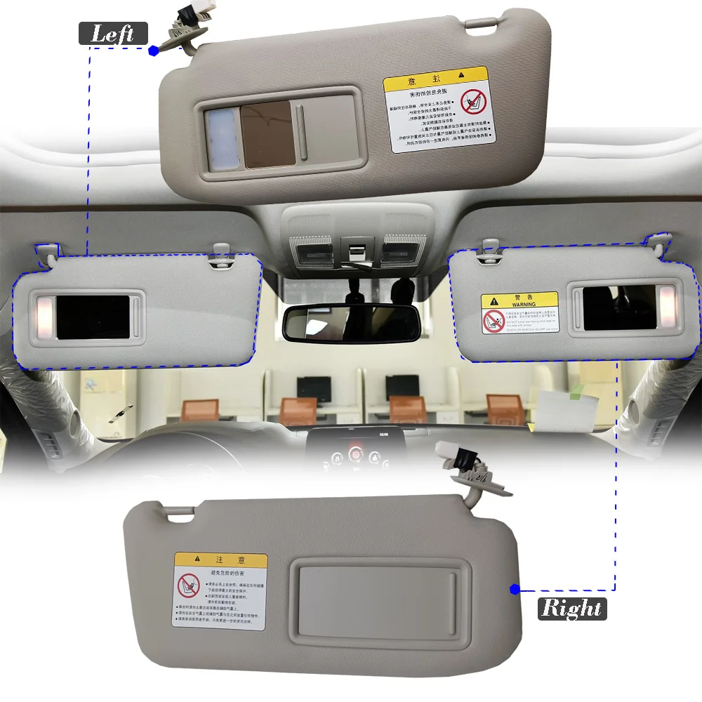 Yasong 자동차 전면 회색 선 바이저 패널, 메이크업 미러 라이트 포함, 마쓰다 CX-5 Cx5 2012-2016 2017- 2024
