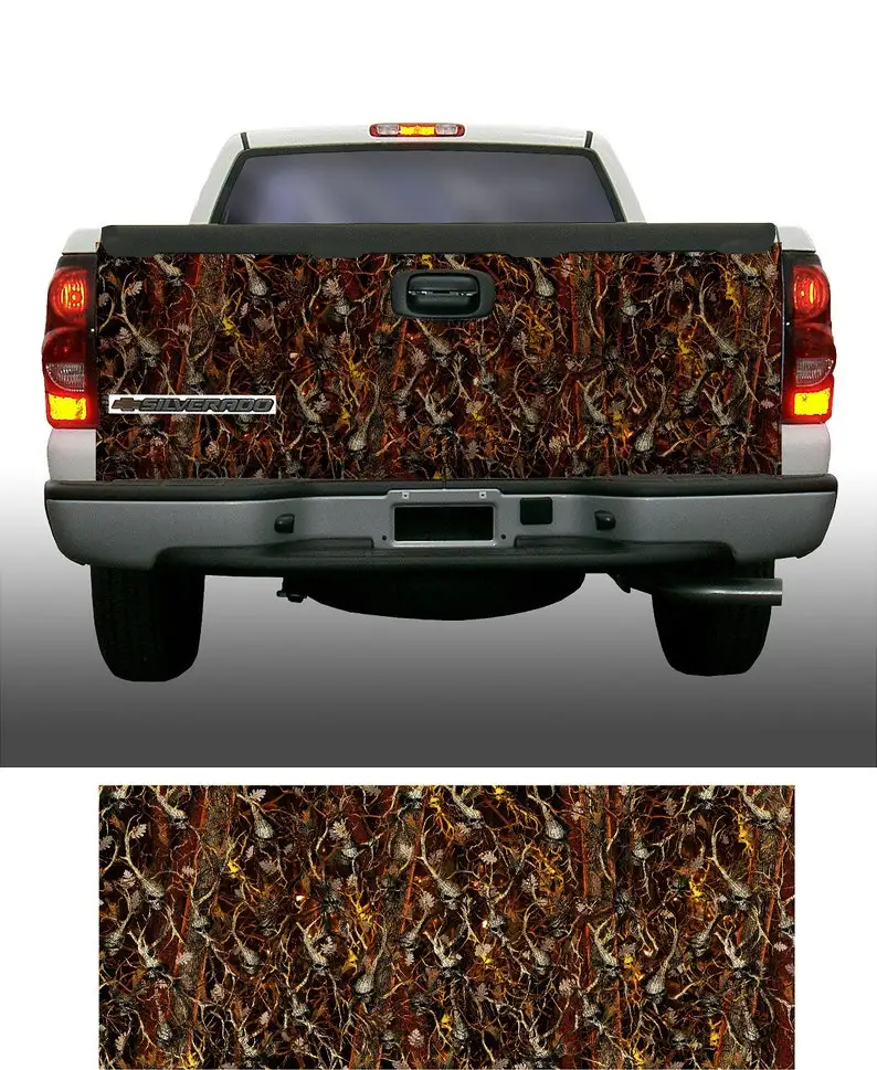 

Obliteration skull blaze camouflage tailgate wrap vinyl graphic decal