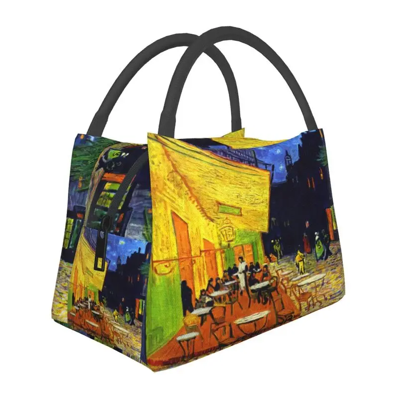 

Cafe Terrace At Night Lunch Box Women Vincent Van Gogh Cooler Thermal Food Insulated Lunch Bag Travel Work Pinic Container