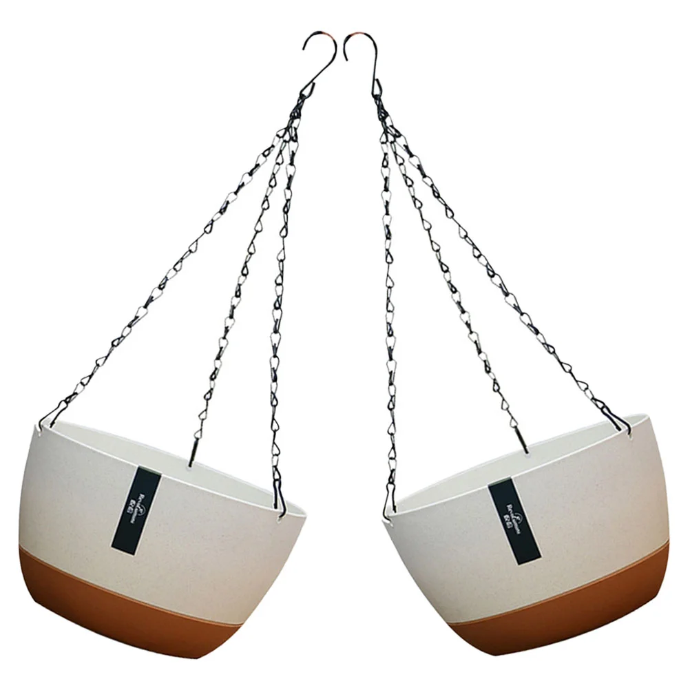 

Planting Container Balcony Planter Holder Basket Hanging with Chain Decor Type Flowerpot Plants Garden Indoor