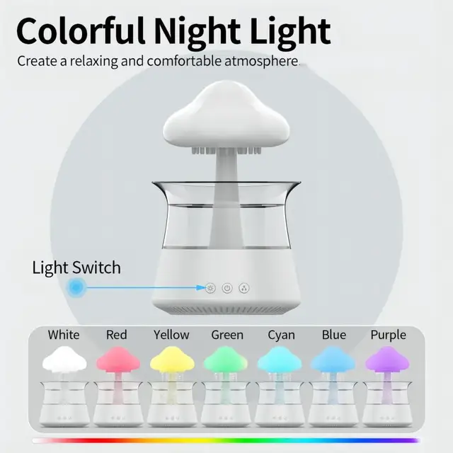 Rain Cloud Aromatherapy Humidifier And Diffuser With Remote 3