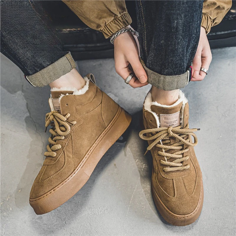 Herren Winter Vintage High-top Stiefel Mit Warmem Fleecefutter_voghion.com