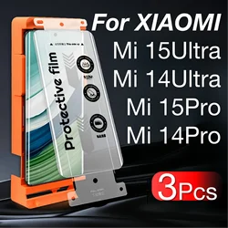 3 - Pack Dust - Free Screen Protector with Installation Kit for Xiaomi 14 Pro